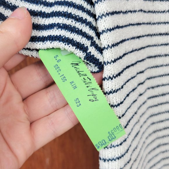 Vintage 1960s Deadstock Striped Two Piece Knit Skirt Set - Picture 8 of 10